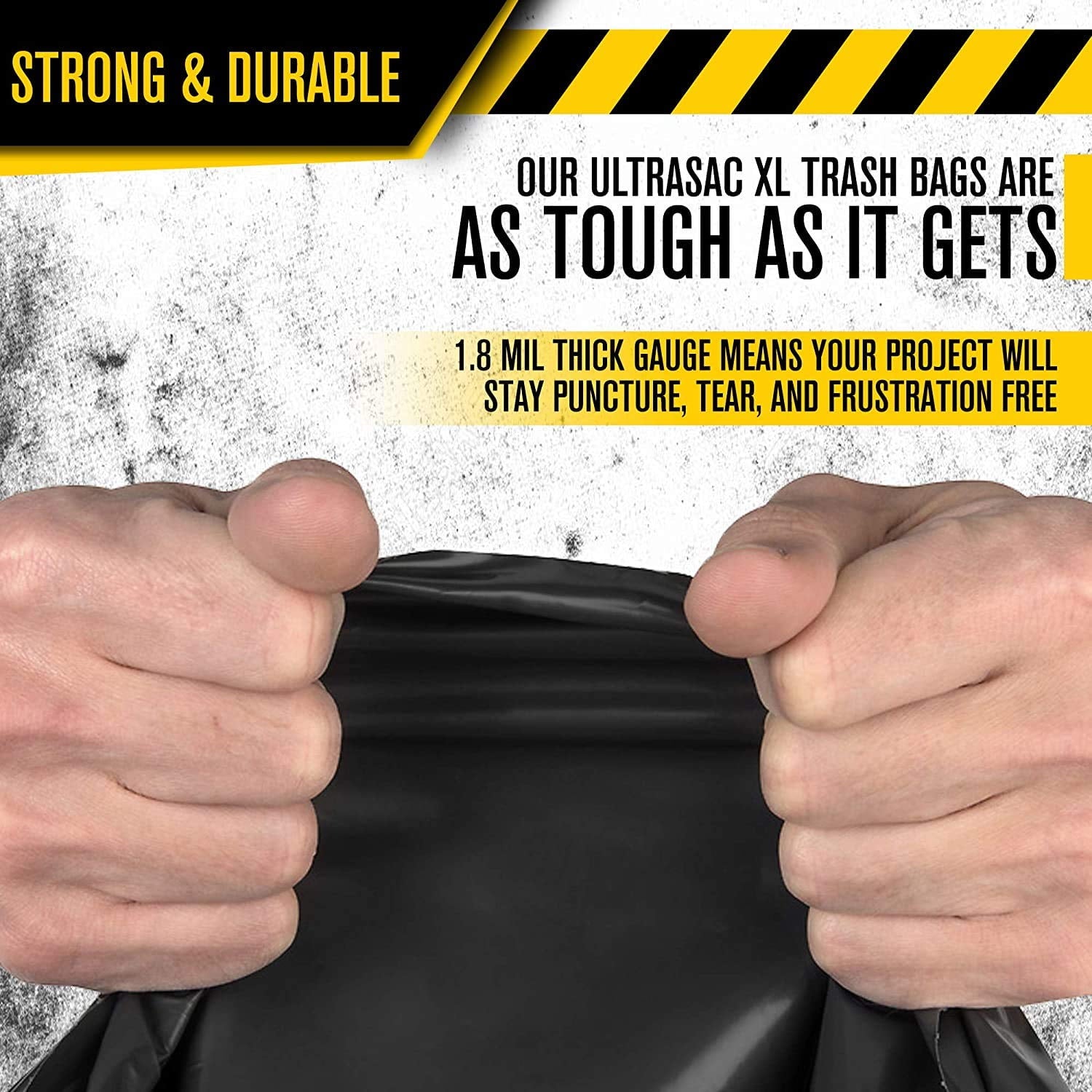 Ultrasac - Extra Large Heavy Duty Trash Bags, 44 Gallon, 1.8 Mil, 38