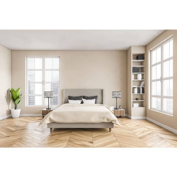 Kristella 24 in. Black Table Lamp with Chrystal Shade