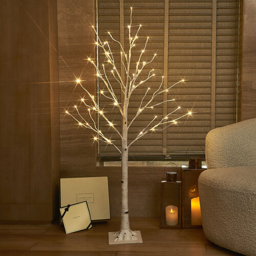 Hairui Lighted Birch Tree Artificial Twig Tree with Lights Christmas Decoration