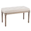 Upholstered Entryway Bench Piano Shoe Ottoman Bench with Fabric Cushion Cover