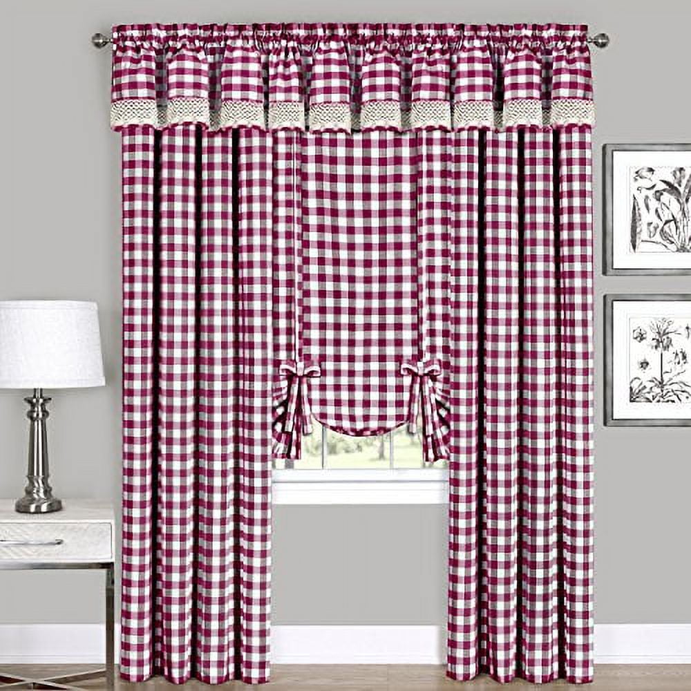 Achim Home Furnishings Valance Buffalo Check Window Curtain, 58