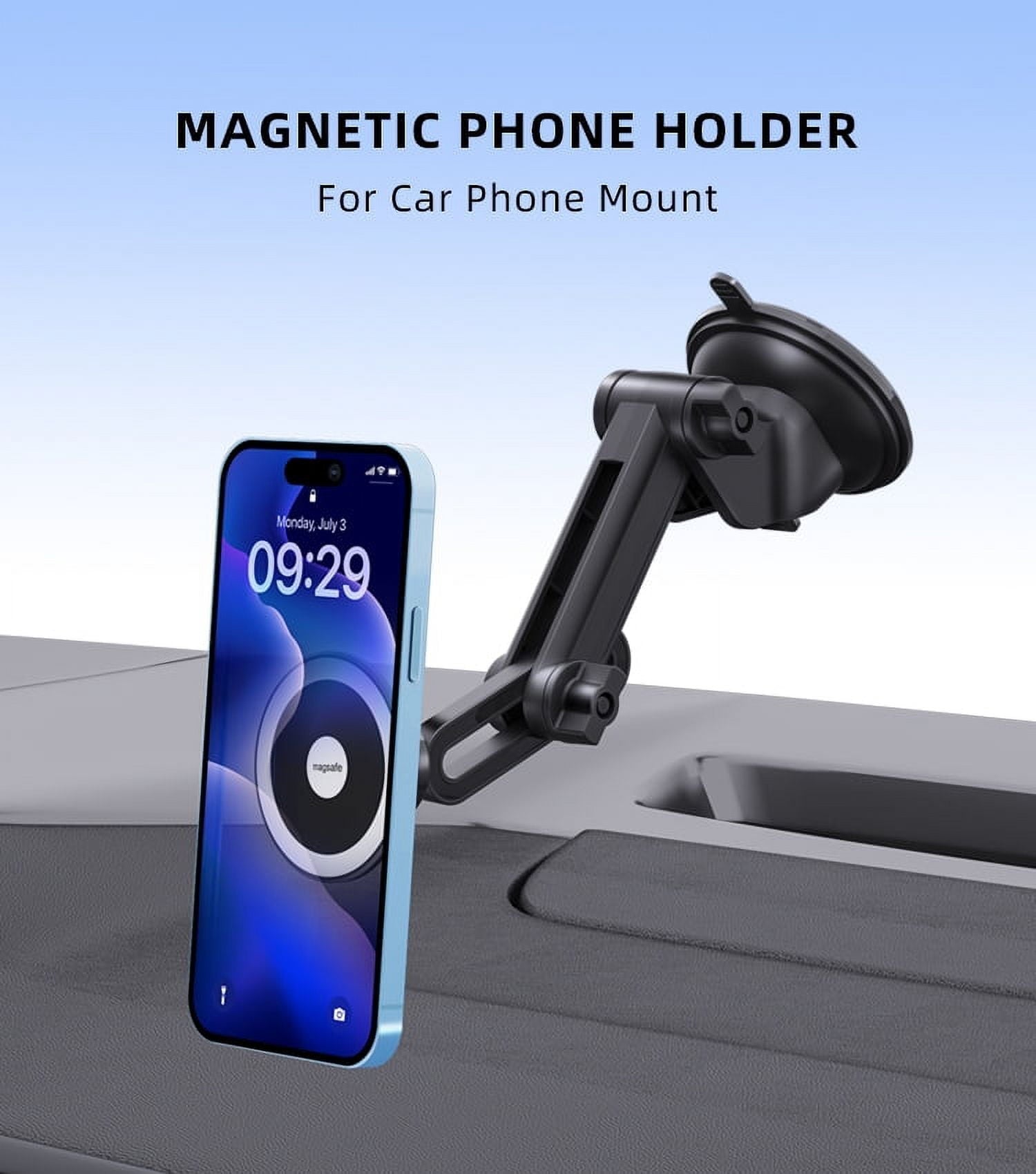 Magnetic Phone Holder Car: ETEPEHI Phone Mount for Car Dashboard - Car Accessories for iPhone 14 13 12 Pro Max Plus Mini, Black
