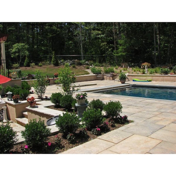 Patio-on-a-Pallet 12in. x 24in. and 24in. x 24in. Concrete Tan Variegated Basketweave Yorkstone Paver(18 Pcs/48 Sq Ft)