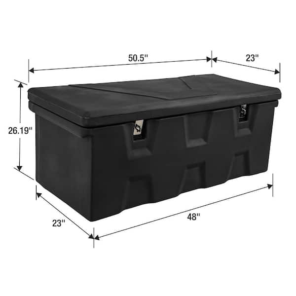 26 in. x 23 in. x 51 in. Matte Black Plastic All-Purpose Truck Tool Box Chest