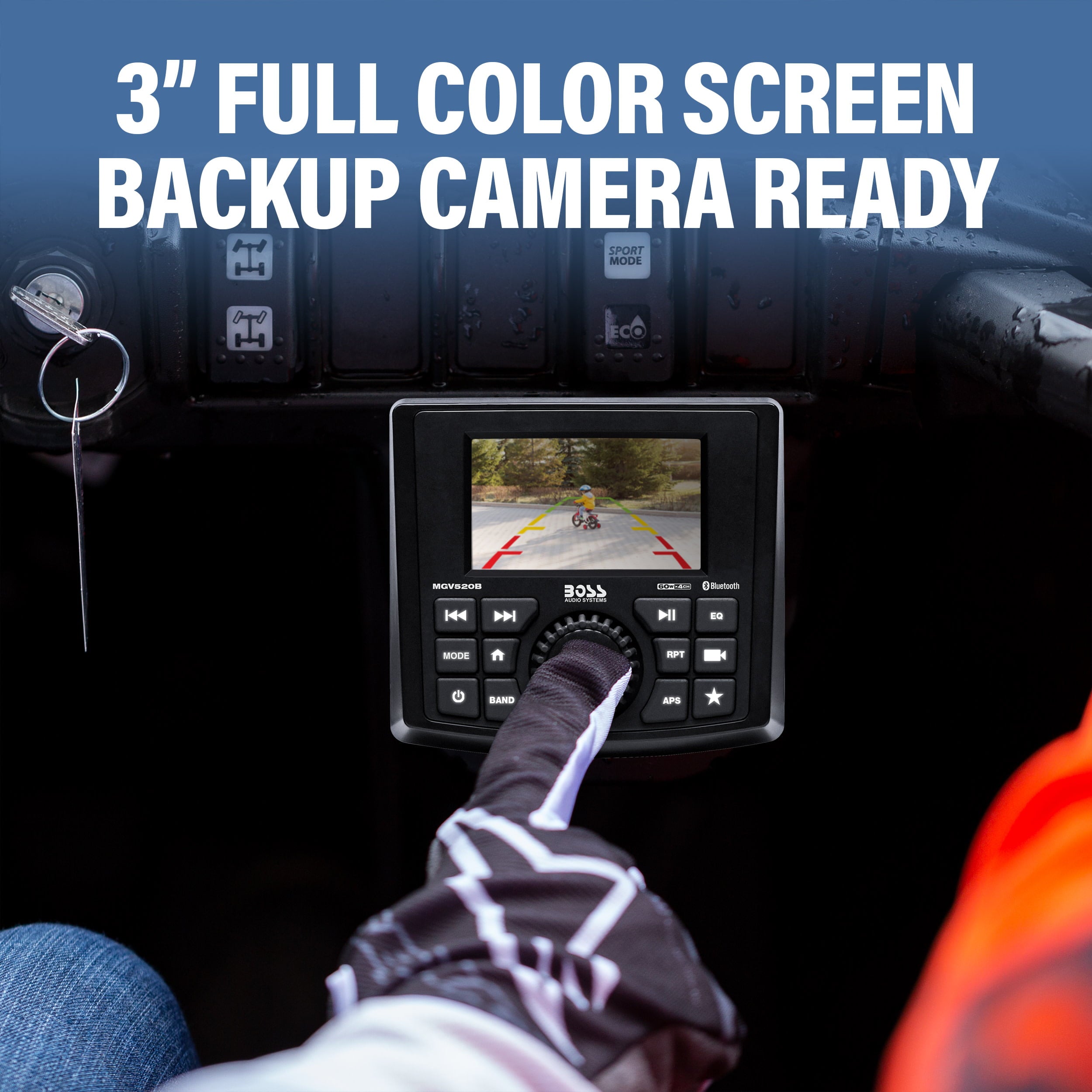 BOSS Audio Systems MGV520B Marine Audio Stereo System Gauge Receiver Bluetooth