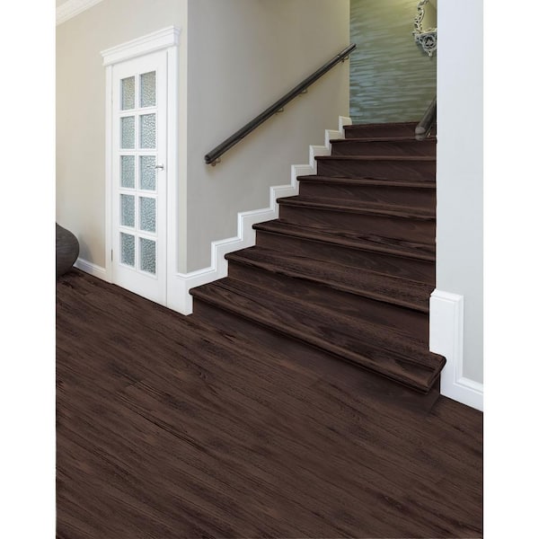 Java Scraped/Bel Marin Ky/Bralton/Mallard/Molasses 47in.Lx12.15in.Wx2.28in.T Laminate Stair Tread and Riser Kit Adhesive