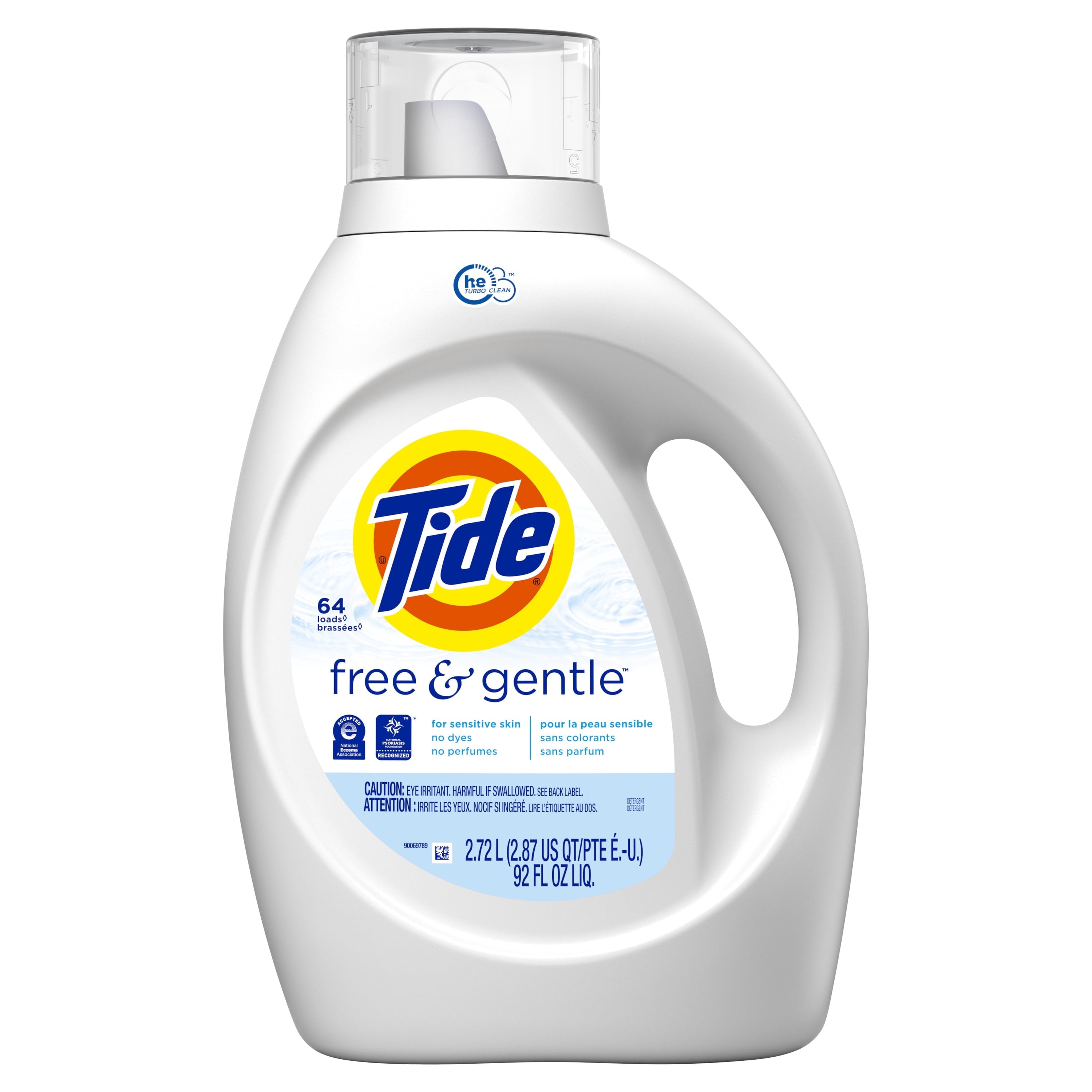 Tide Free & Gentle Liquid Laundry Detergent, 64 Loads 92 fl oz
