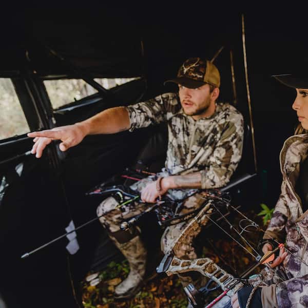 75 in. x 79 in. x 95 in. Wide Side 95, Portable Hunting Blind, Panoramic Shooting Window, 2-Person, Crater Harvest