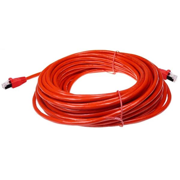 50 ft. Cat6a Snagless Shielded (STP) Network Patch Cable, Red