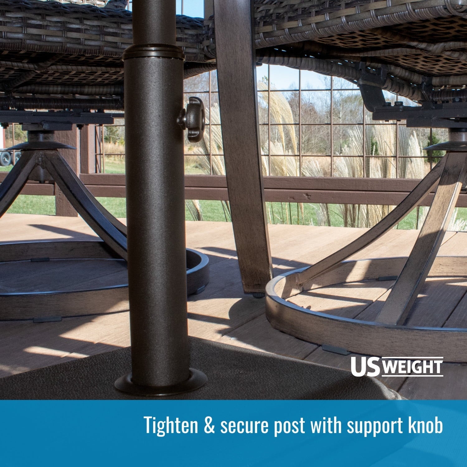 US Weight 26 Pound Umbrella Base Designed to be Used with a Patio Table