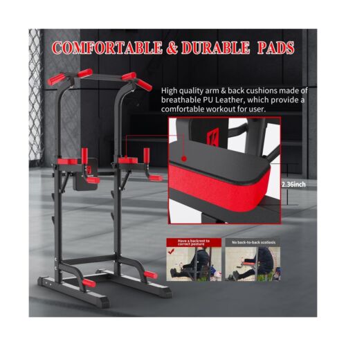 Power Tower Dip Station, Pull Up Bar Station & Multi-Function Gym Equipment F...