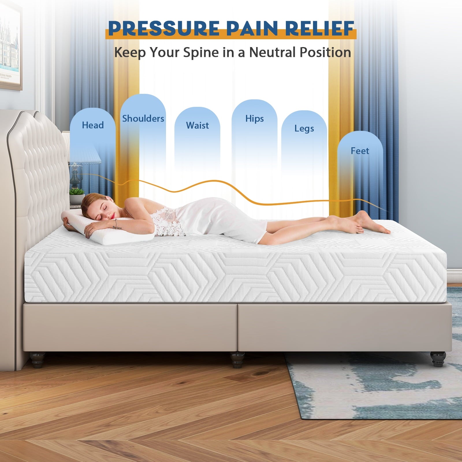 Size Mattress, 10 inch Gel Memory Foam Mattress Mattress in a Box, for a Comfort Sleep & Pressure Relief, Medium Firm Feel with Motion Isolating