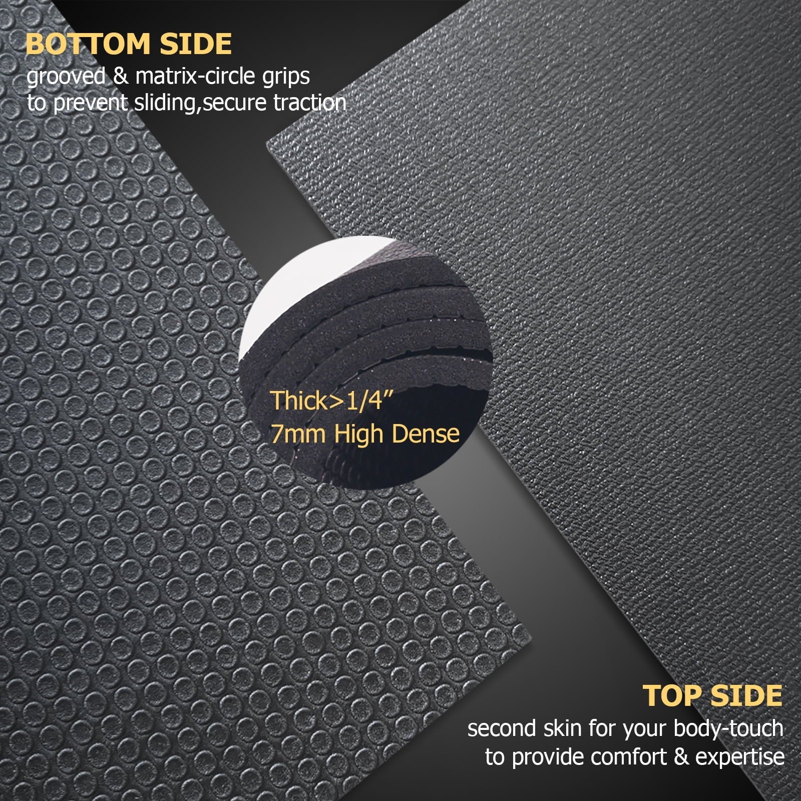 Gxmmat Extra Large Exercise Mat 6'x8'x7mm, Thick Workout Mats for Home Gym Flooring, High Density Non-Slip Durable Cardio Mat, Shoe Friendly, Great for Plyo, MMA, Jump Rope, Stretch, Fitness