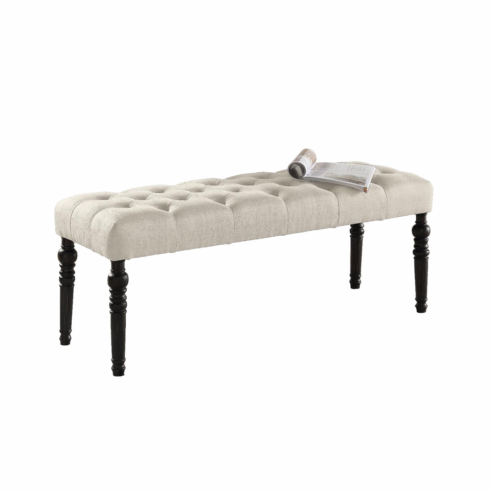 Roundhill Furniture Leviton Fabric Tufted Dining Bench
