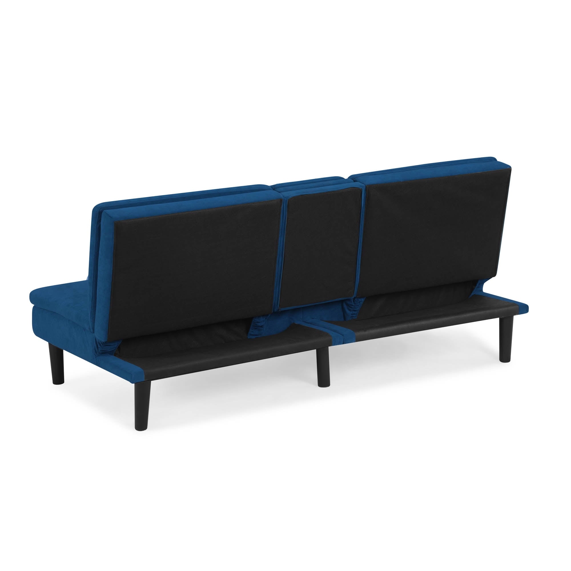 Serta Princeton Modern Futon with Pull Down Drink Tray, Blue Fabric