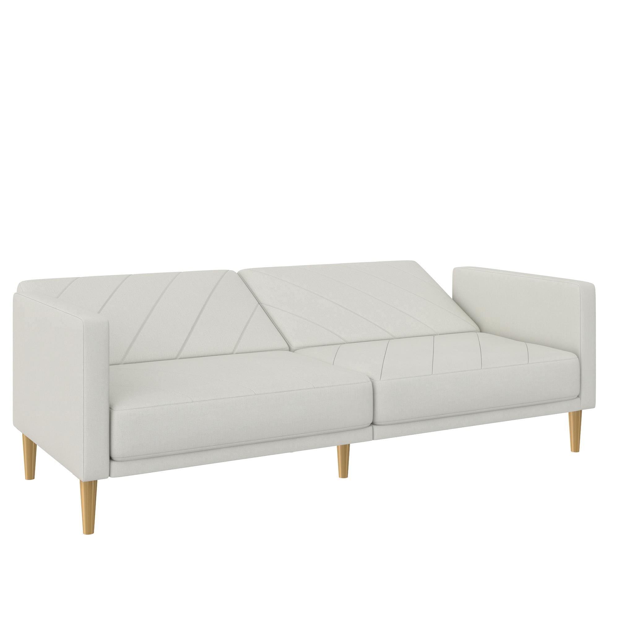 DHP Alicent Futon Sofa Bed and Couch Sleeper, Light Gray Linen