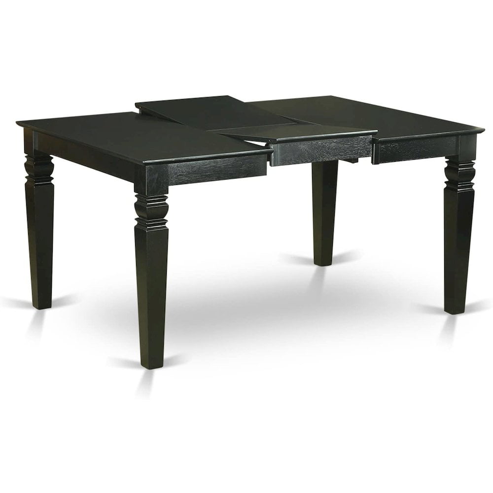 Weston Rectangular Dining Table with 18 in butterfly Leaf in Black