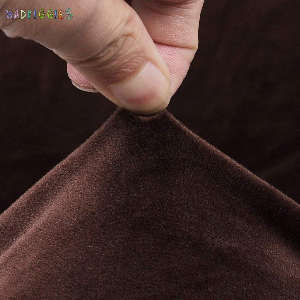 BadPiggies 1 Pack Velvet Stretch Dining Room Chair Covers Soft Removable Dining Chair Slipcovers,Grey