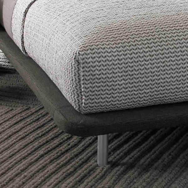 Leaves 3-Piece Beige Geometric Cotton Full/Queen Quilt Set