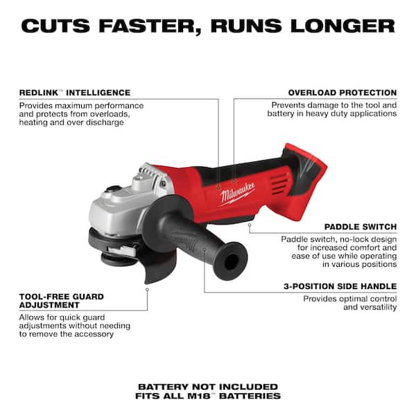 M18 18V Lithium-Ion Cordless 4-1/2 in. Cut-Off/Grinder (Tool-Only)
