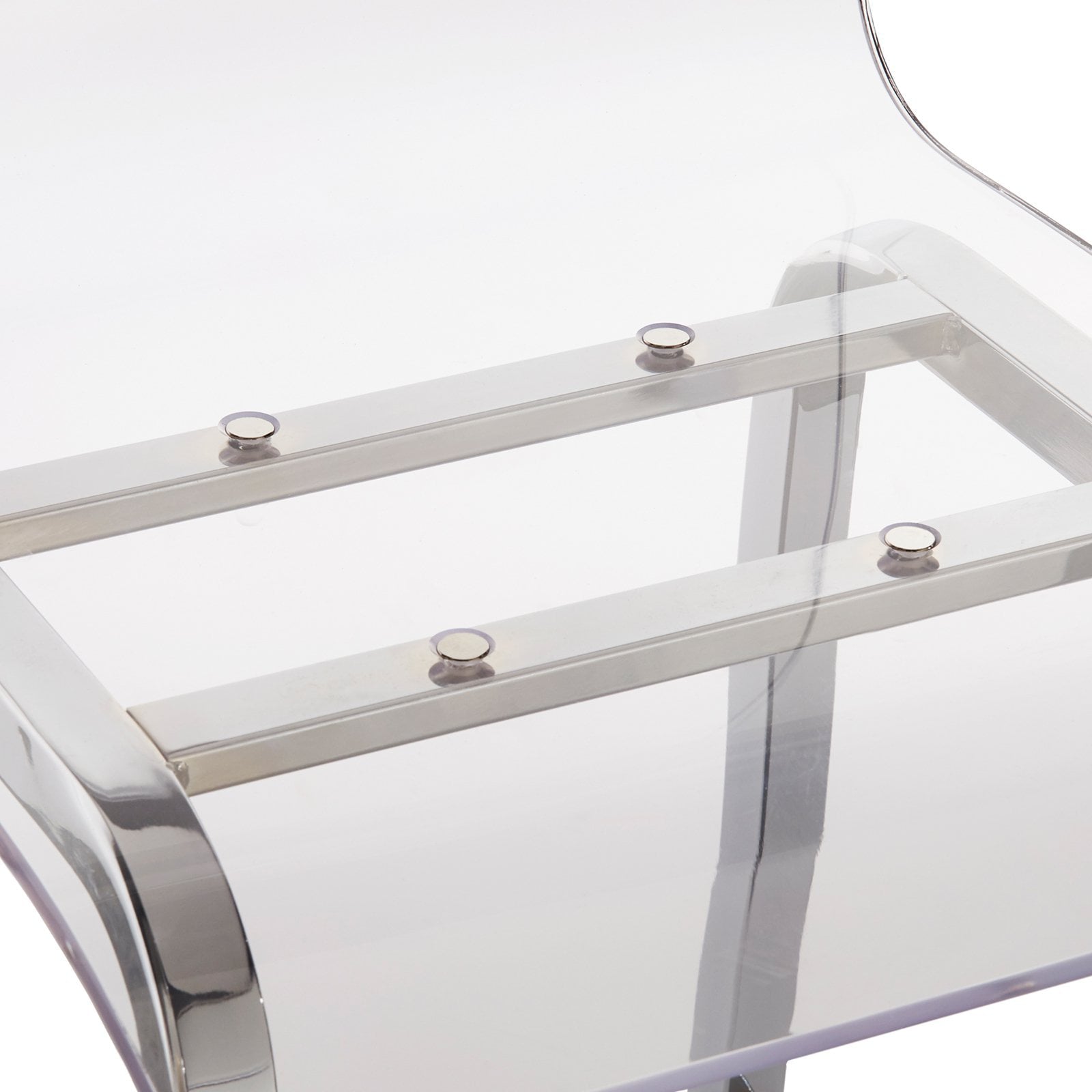 Chelsea Lane Acrylic and Chrome Swivel Stool, Set of Two, Counter Height