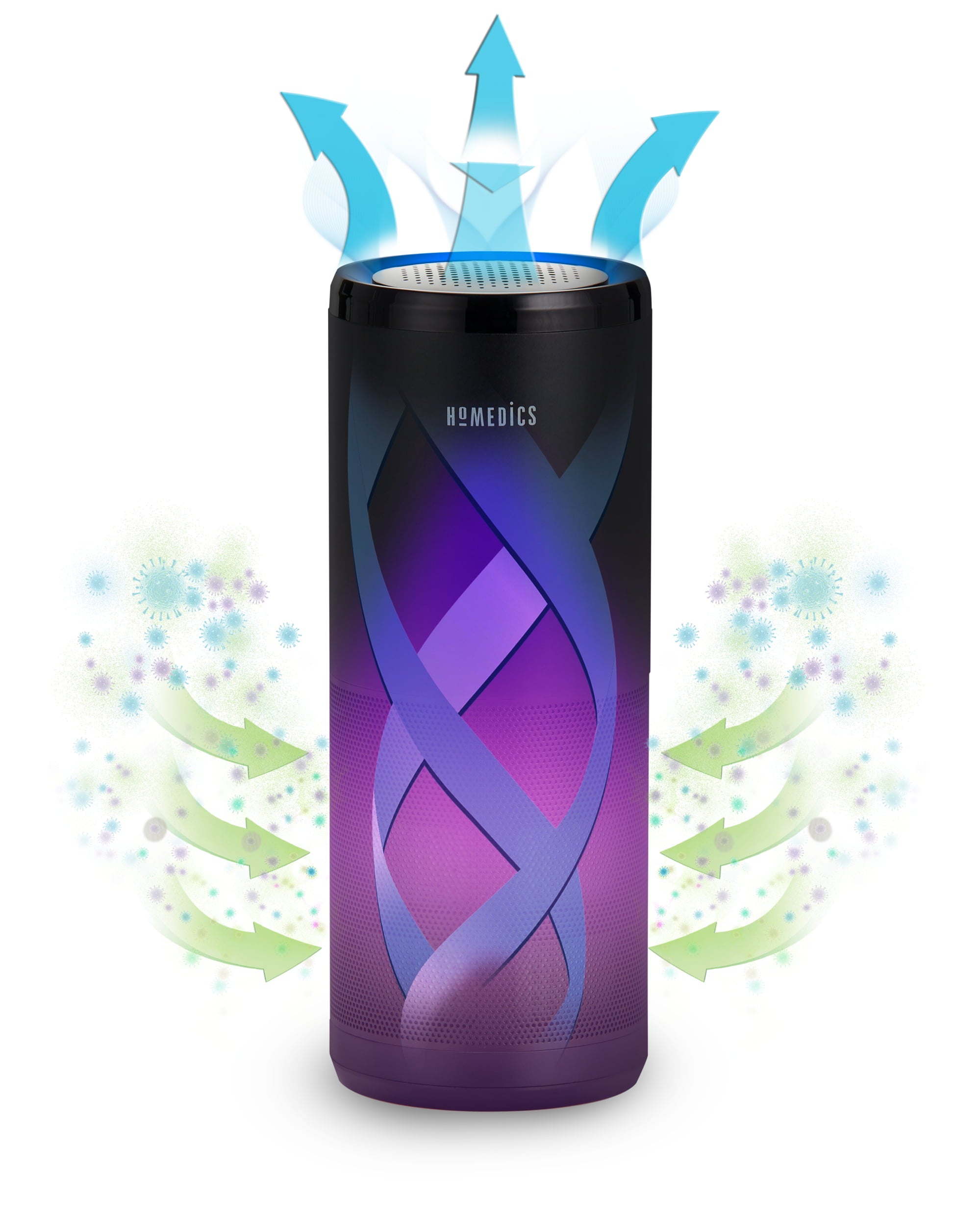 HoMedics TotalClean 4-IN-1 Portable Air Purifier, UV-C Light, HEPA Type Filtration, AP-P60-BK