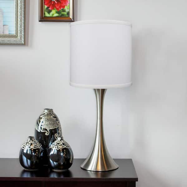 Fenchel Shades 10 in. Top Diameter x 10 in. H x 10 in. Bottom Diameter White Fabric Drum Lamp Shade Spider Attachment