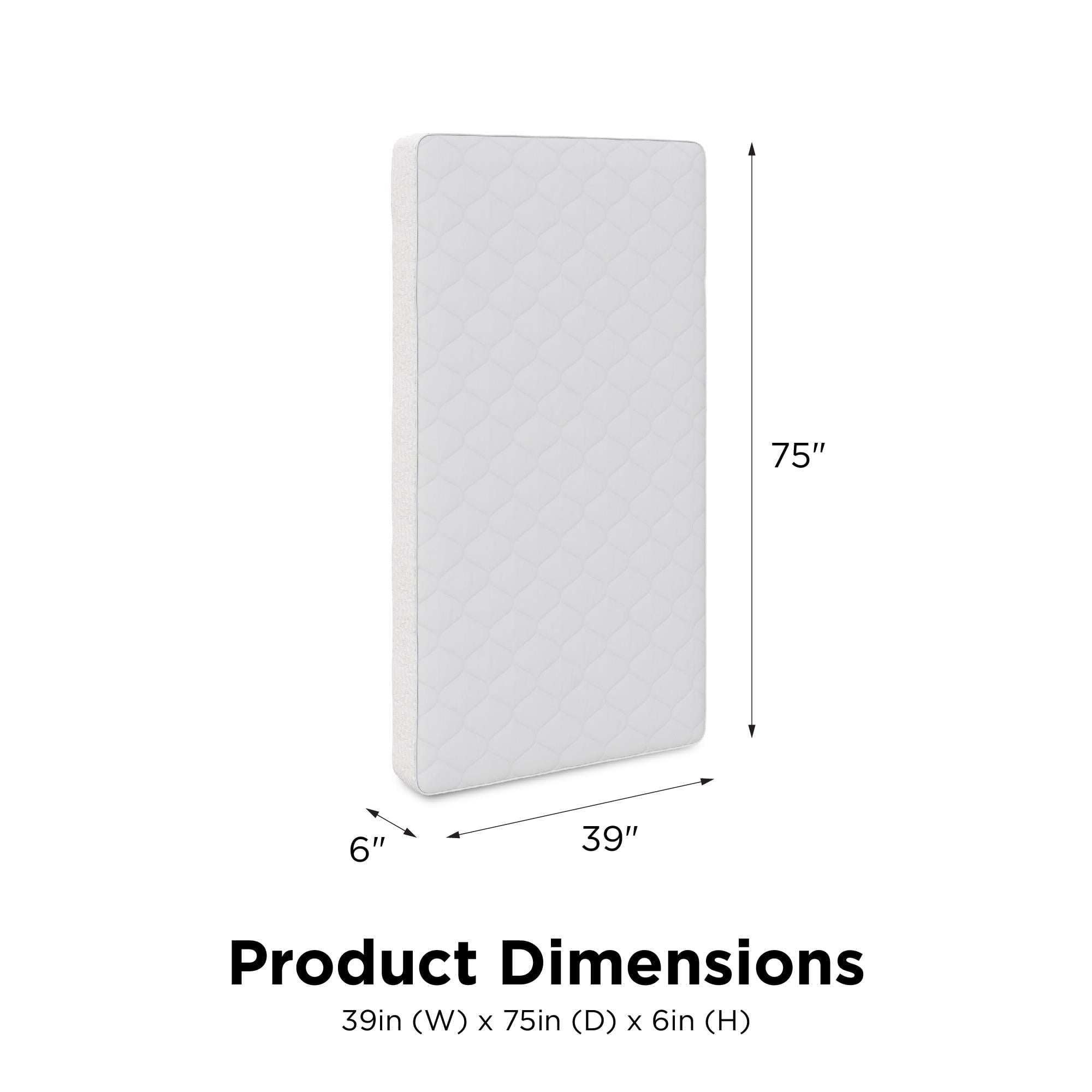 Sleep 6 Inch Thermobonded High Density Polyester Fill Mattress, Twin Size