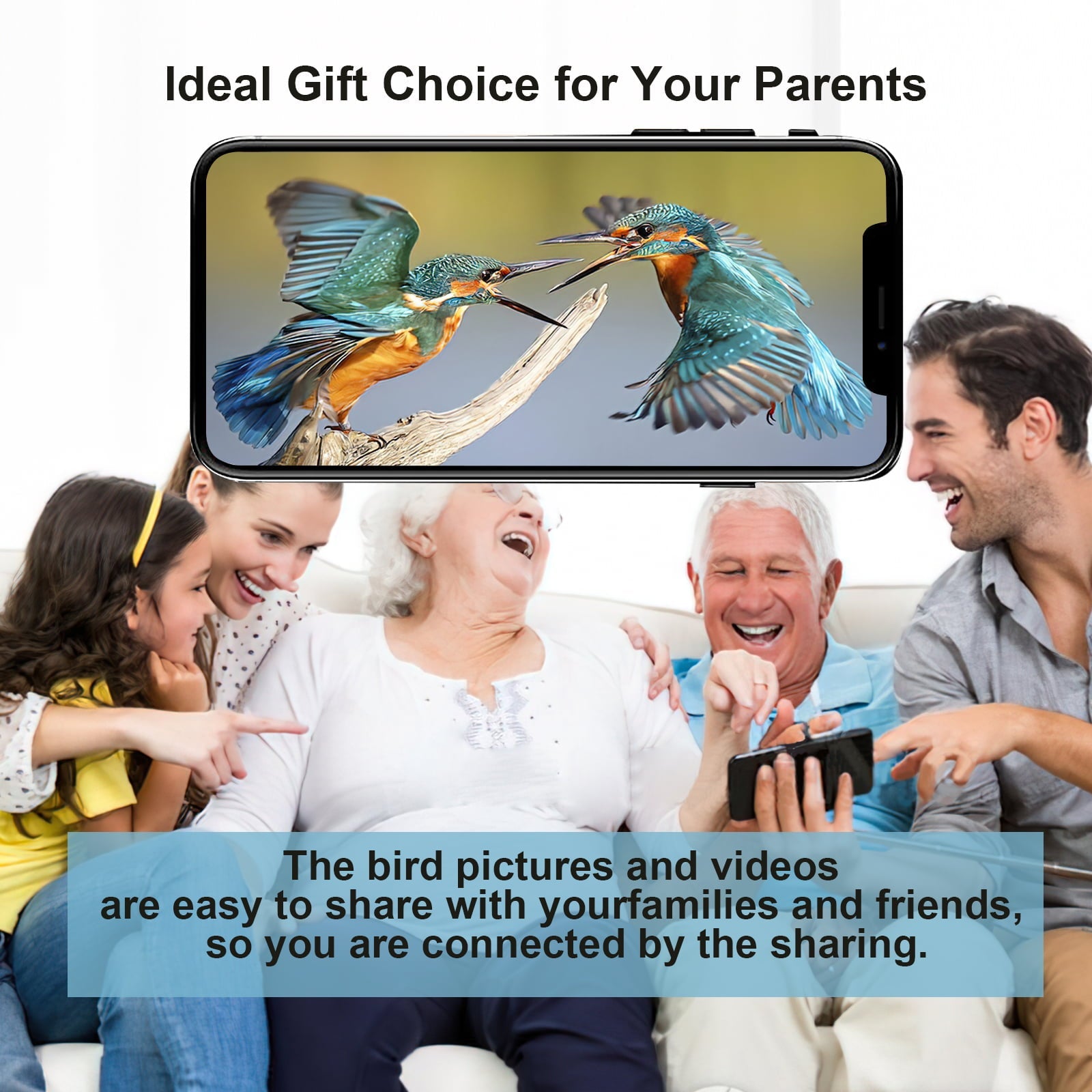 Bird Feeder with Camera,YBLOC Bird House,AI Smart Bird Feeder,Camera 1080P HD Video,AI Identify Bird,Wifi ,Blue