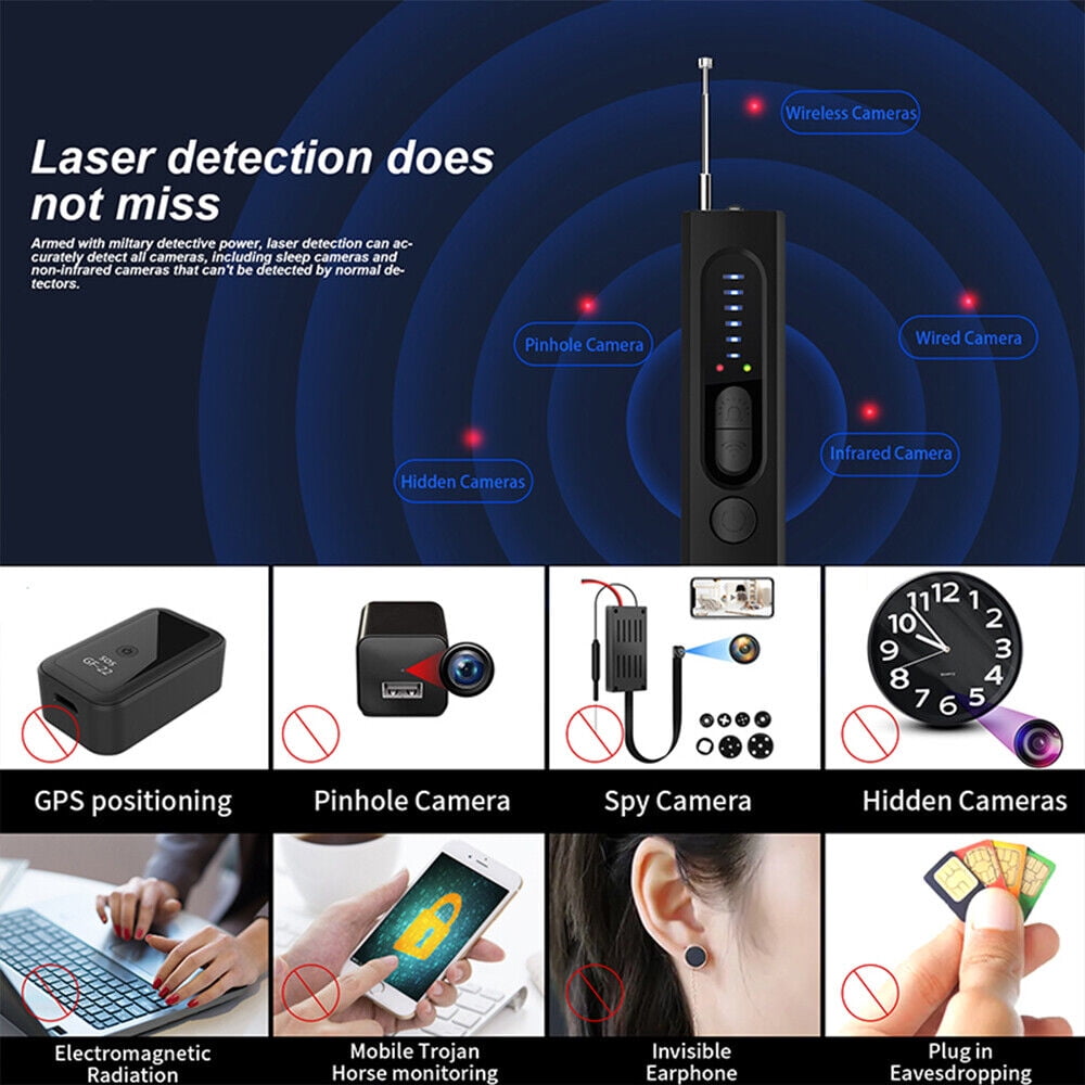 Paddsun Camera Detector, Anti-spy Hidden Prevent Monitoring Wireless Signal Detector GPS Tracker Detector