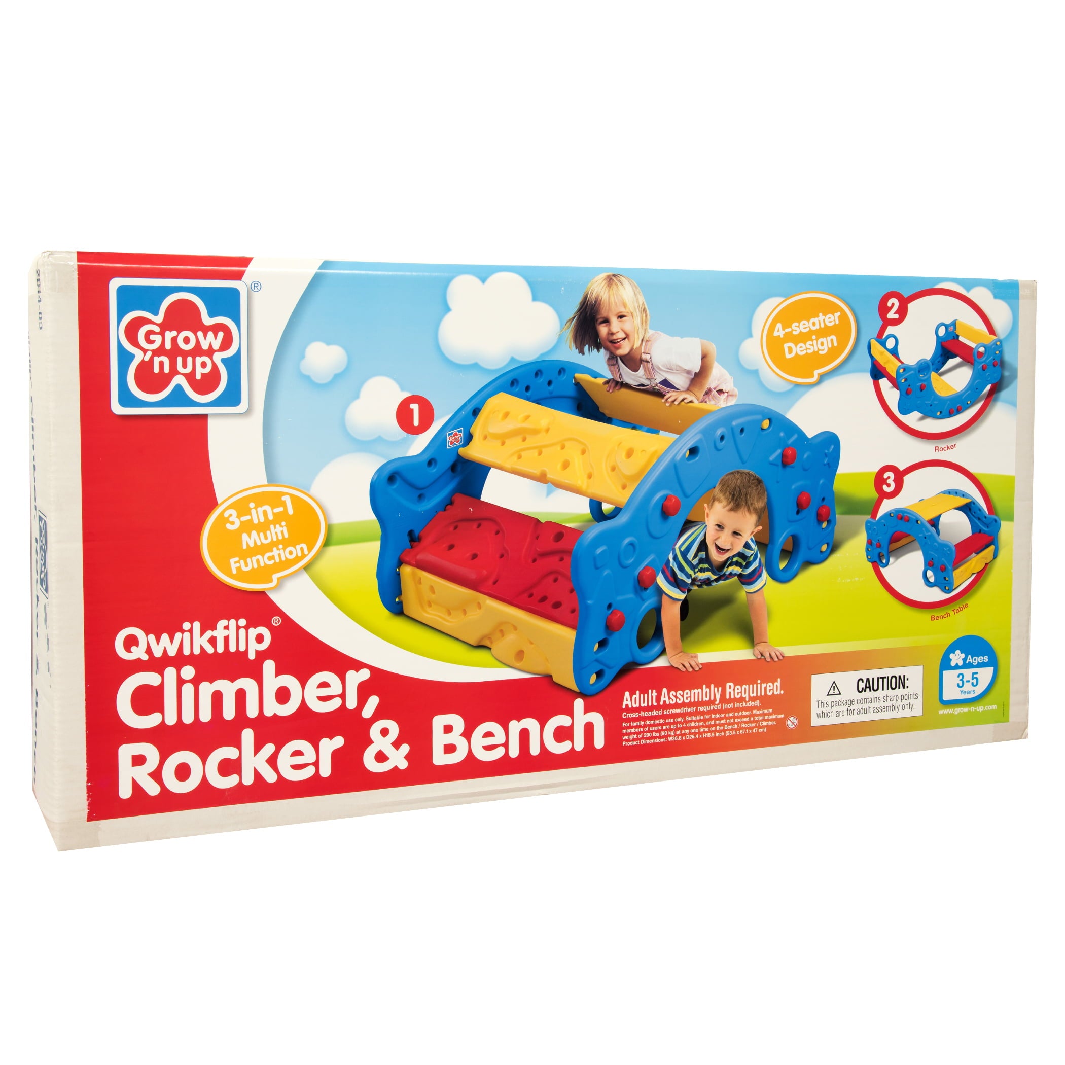 Grow'n Up 3-in-1 Climber, Rocker and Bench - Ages 3 Years to 5 Years