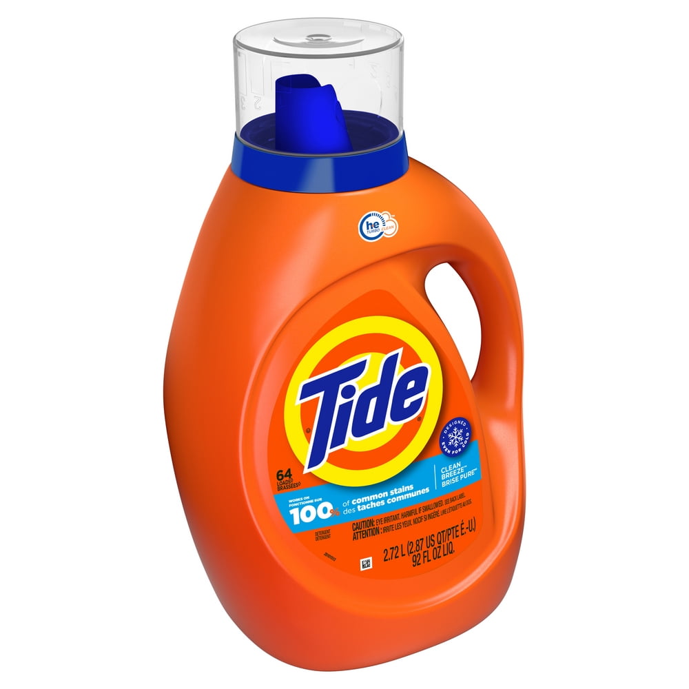 Tide Clean Breeze HE, 64 Loads Liquid Laundry Detergent, 92 fl oz