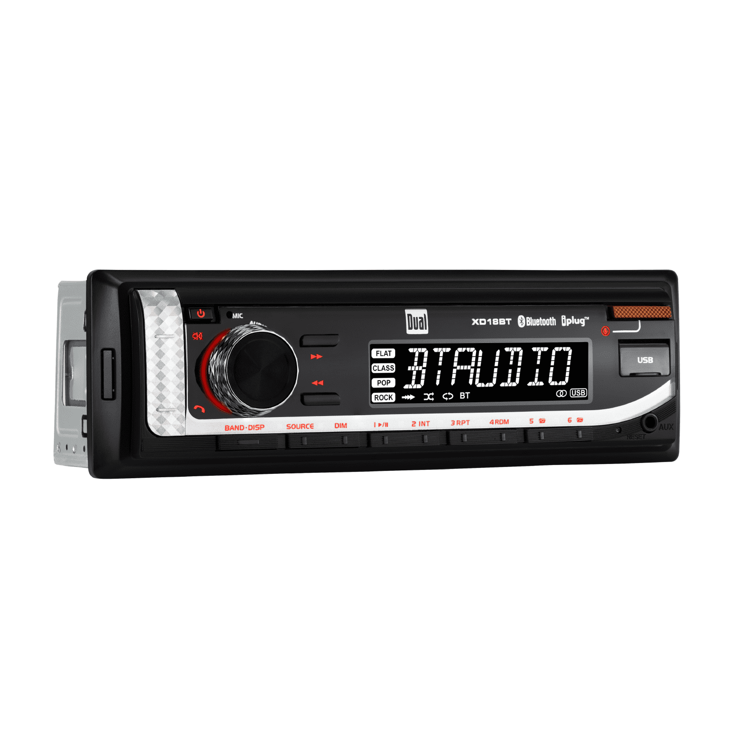 Dual Electronics XD18BT Single DIN Car Stereo Head Unit with Bluetooth, USB, AM/FM/MP3