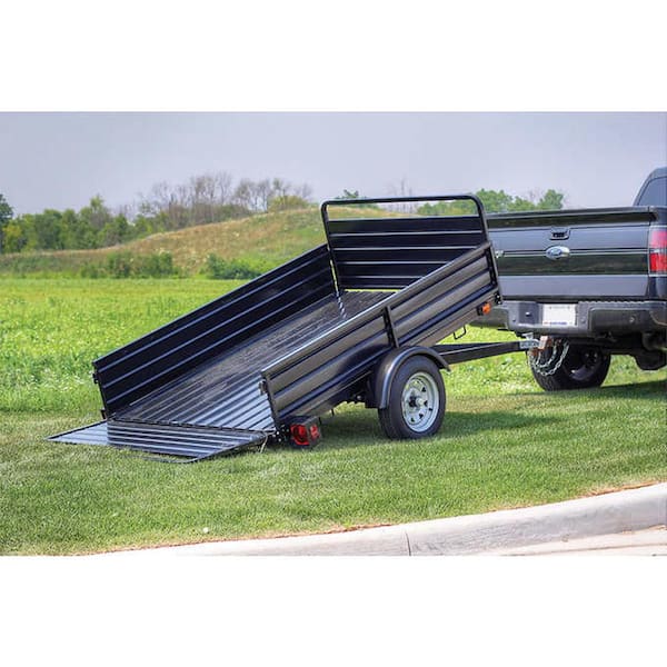 1639 lb. Payload Capacity 4.5 ft. x 7.5 ft. Utility Trailer Kit with Bed Tilt and Collapsing Ends to Extend Bed to 12 ft
