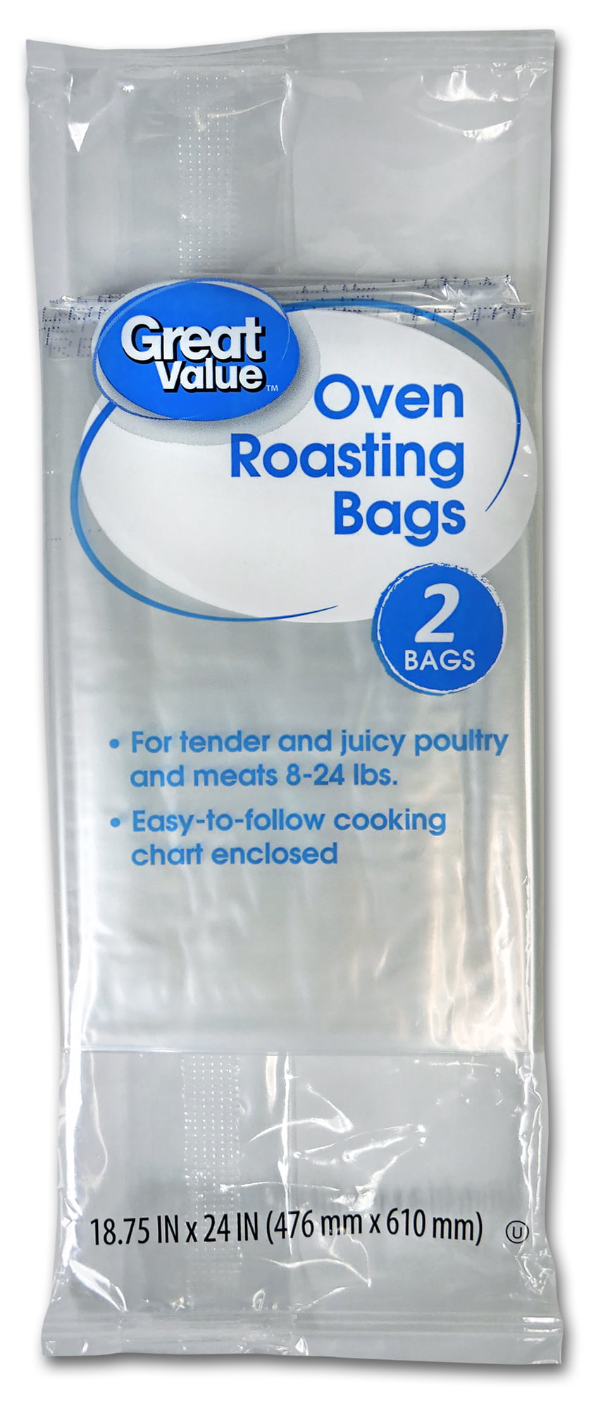 Great Value Aluminum Turkey Roasting Pan with Oven Roasting Bags, 2 Pack