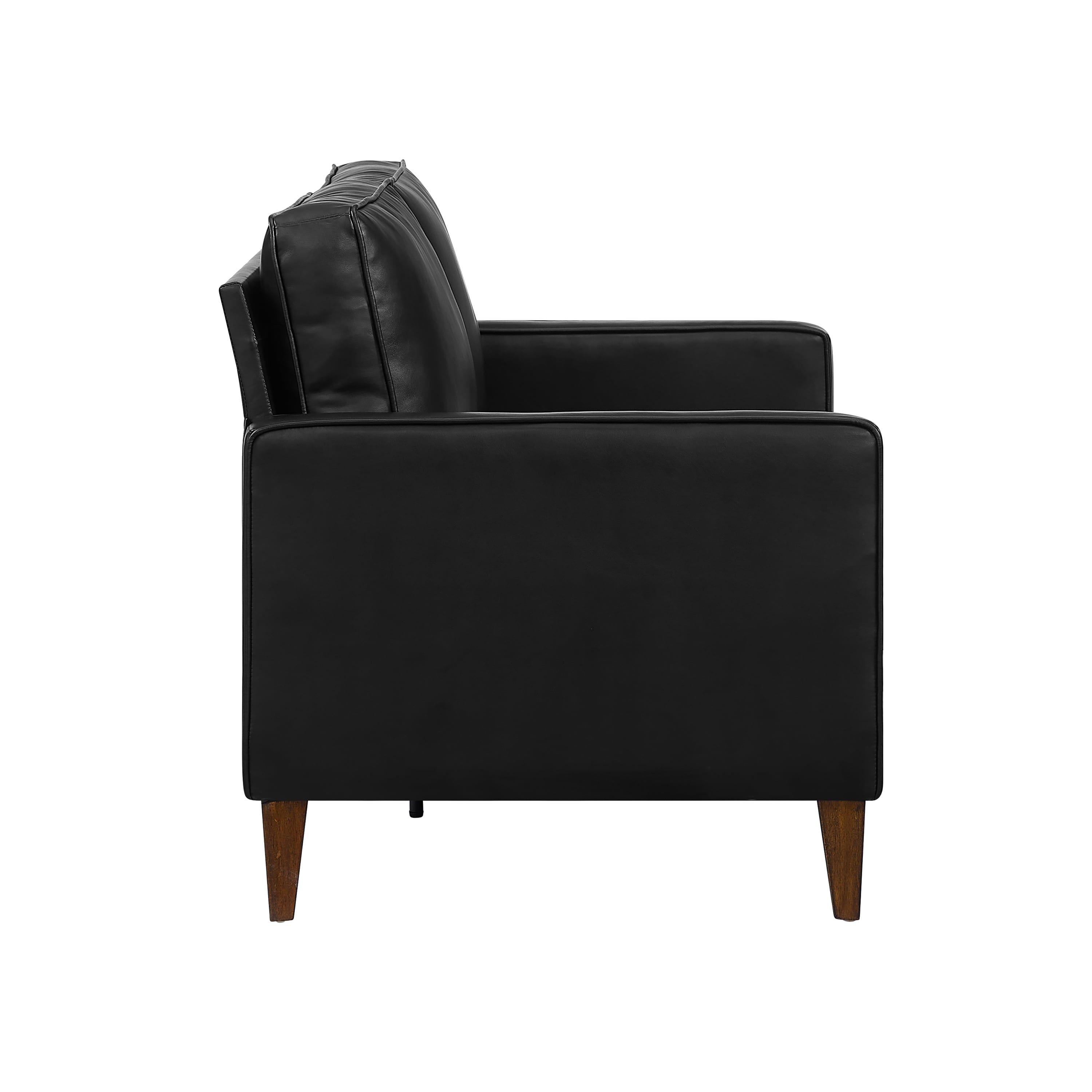 Jianna Faux Leather Loveseat, Black