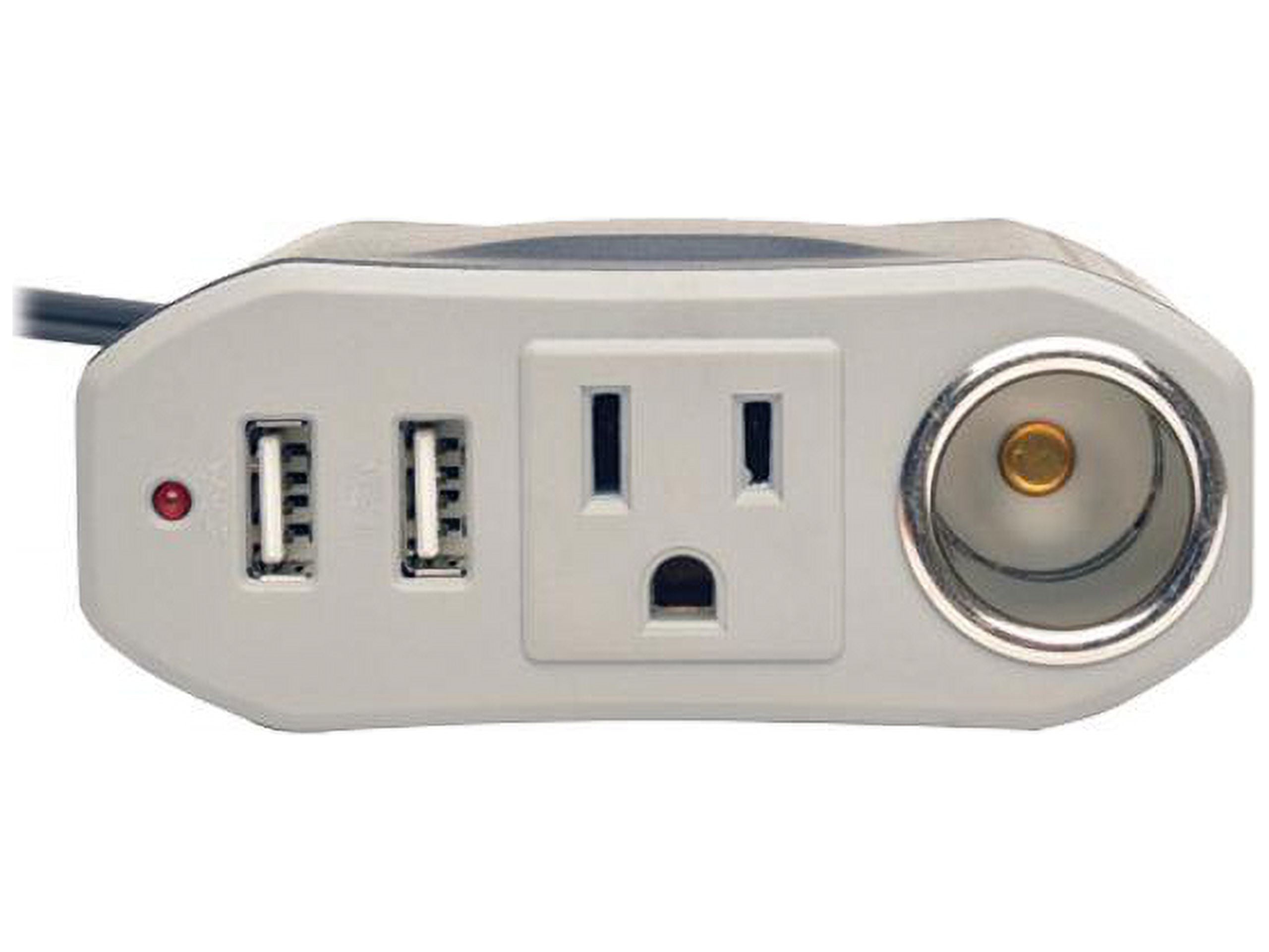 Tripp Lite 100W Car Power Inverter with Outlet, 12V CLA Receptacle & 2 USB Charging Ports (PV100USB)