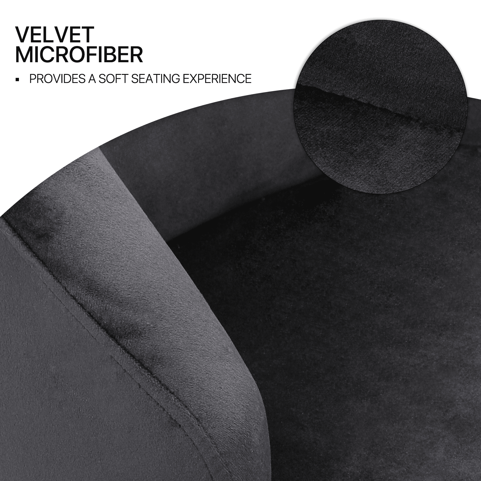 MoNiBloom Velvet Accent Chair, Modern Upholstered Single Sofa Side Chair, Comfy Barrel Club Living Room Armchair with Golden Metal Legs for Bedroom Reading Room Office, Black