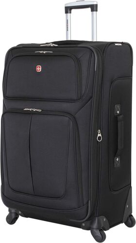 Sion Softside Expandable Roller Luggage, Black, Checked-Large 29-Inch