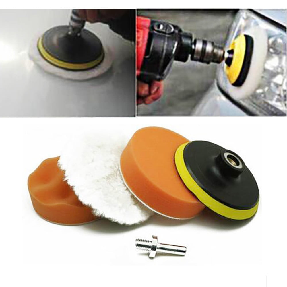 4'' Gross Polish Polishing Buffer Pad Sponge Kit Set Drill Adapter Car Polisher