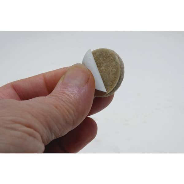 1 in. Beige Round Felt Heavy Duty Self-Adhesive Furniture Pads (48-Pack)