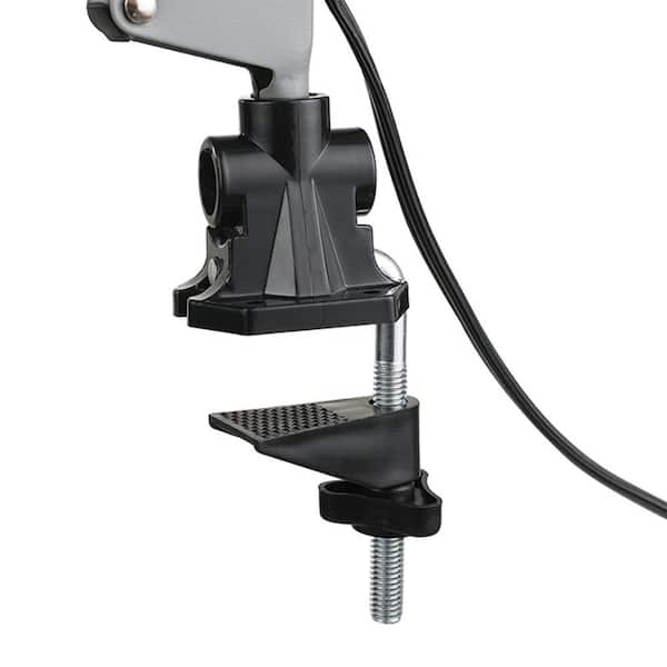 Architect 28 in. Matte Gray Balanced Arm Desk Lamp with Interchangeable Base and Clamp Arm Design