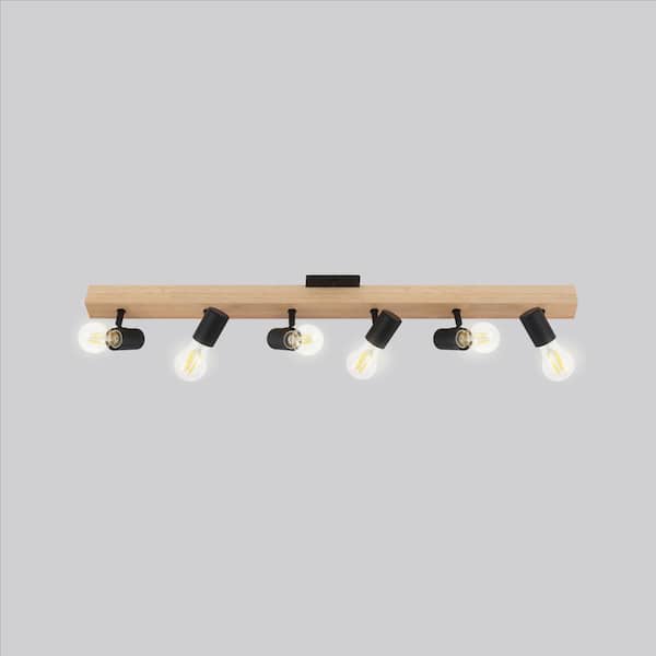 Kingswood 37.80 in. Wood/Black Incandescent Track Lighting Kit