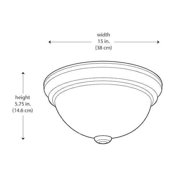 Bowers 15 in. 3-Light Oil Rubbed Bronze Flush Mount Ceiling Light Fixture with Frosted Glass Shade