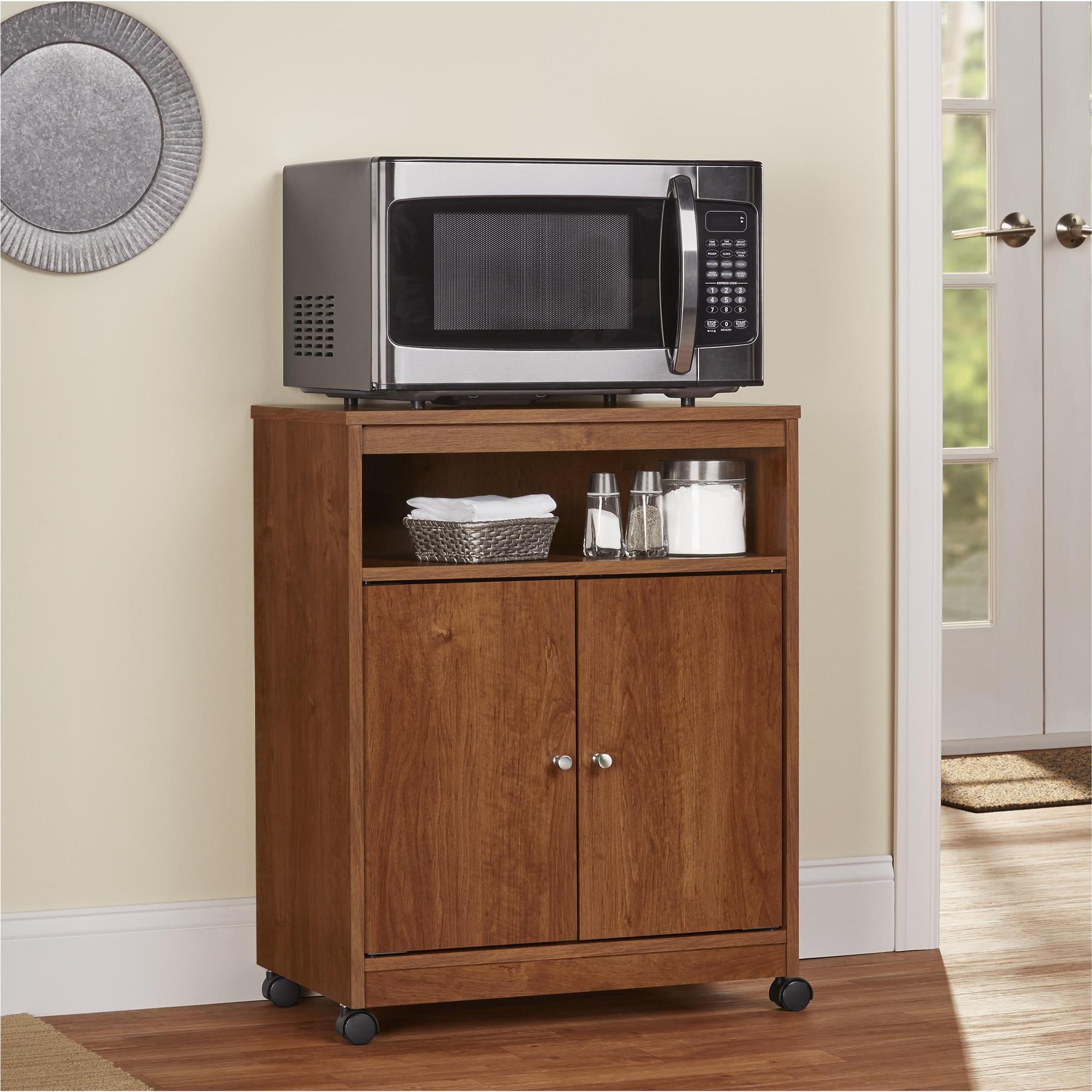 Ameriwood Home Landry Microwave Cart, Bank Alder