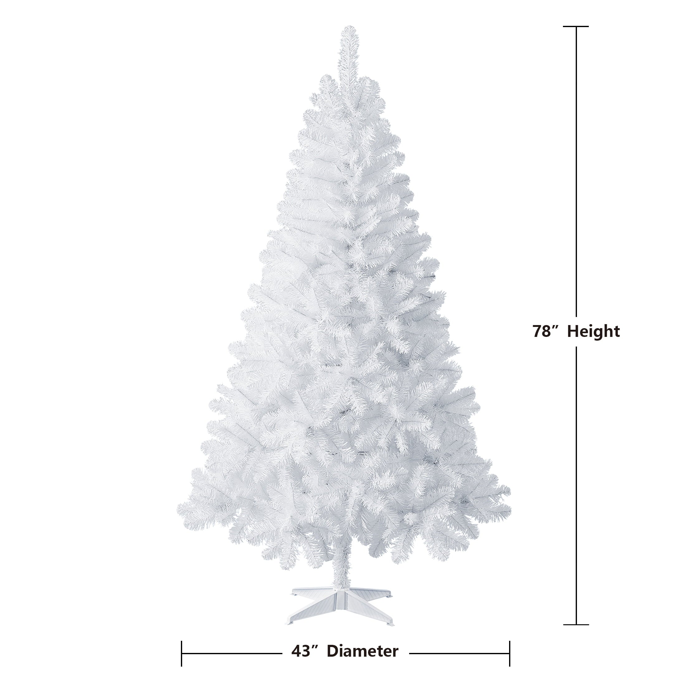 Non-Lit White Jackson Spruce Artificial Christmas Tree, 6.5 ft, by Holiday Time