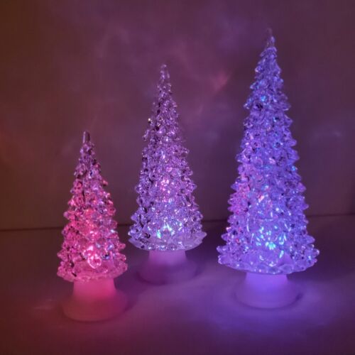 Holiday Home Color Changing LED Christmas Tree Set of 3 New in Box multi color