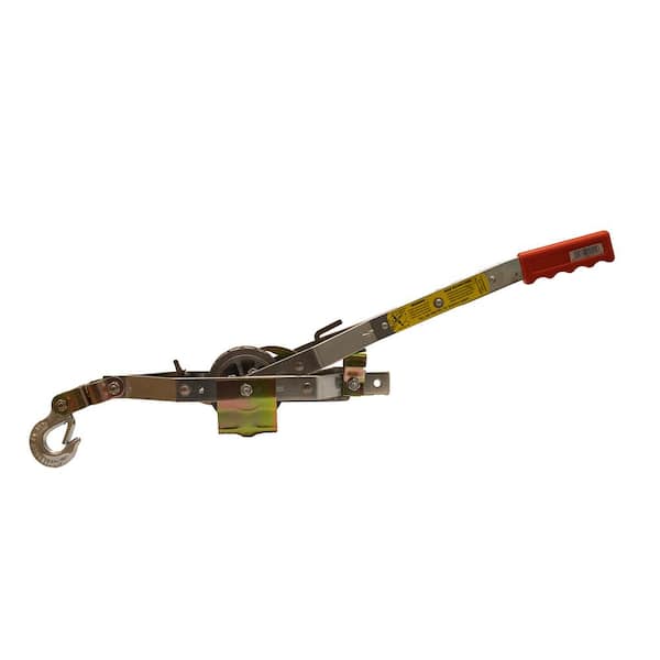 1,500 lb. 3/4 Ton Capacity 10:1 Leverage Rope Puller Come Along Tool with 100 ft. of Highway Approved Rope