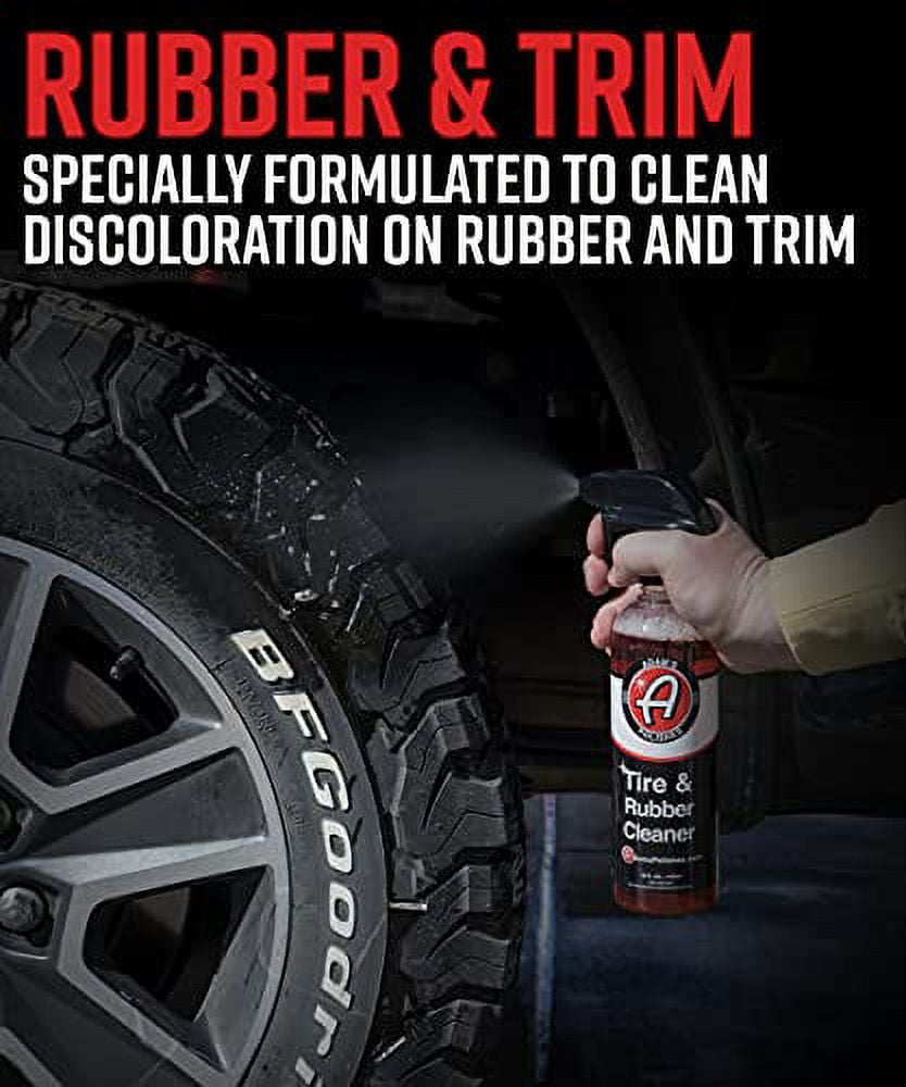 Adam's Tire & Rubber Cleaner (16 oz) - Removes Discoloration From Tires Quickly - Works Great on Tires, Rubber & Plastic Trim, and Rubber Floor Mats