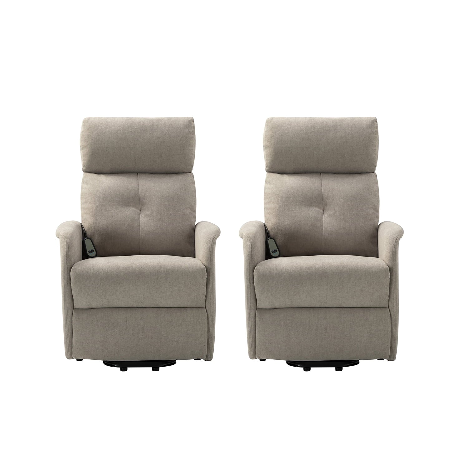 ARTFUL LIVING DESIGN Upholstery Power Lift Recliner set of 2 with Tufted Back Cushion for Adults